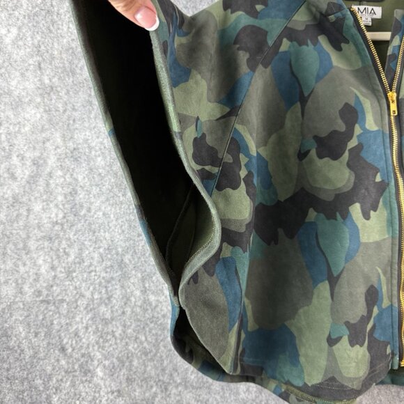MIA New York High End Girls Fashion‎ Camo Cape Size M Full Zip Hooded - Picture 4 of 9